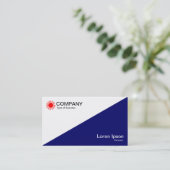 Diagonal - Weiße und tiefe Marine Visitenkarte (Stehend Vorderseite)