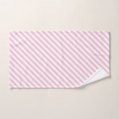 Diagonal white and pink stripes pattern badhandtuch set (Handtuch)
