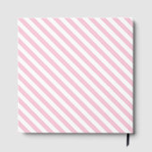 Diagonal white and pink stripes pattern gästebuch (Rückseite)