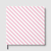 Diagonal white and pink stripes pattern gästebuch (Vorderseite)