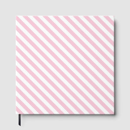 Diagonal white and pink stripes pattern gästebuch