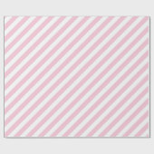 Diagonal white and pink stripes pattern geschenkpapier (Flach)