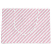Diagonal white and pink stripes pattern große geschenktüte (Vorderseite)