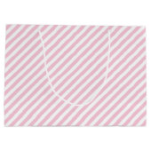 Diagonal white and pink stripes pattern große geschenktüte (Rückseite)