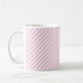 Diagonal white and pink stripes pattern kaffeetasse (Links)