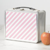 Diagonal white and pink stripes pattern metall brotdose (Beispiel)