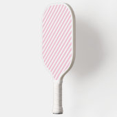 Diagonal white and pink stripes pattern pickleball schläger (Links)