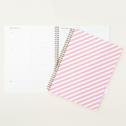 Diagonal white and pink stripes pattern planer (Anzeige)