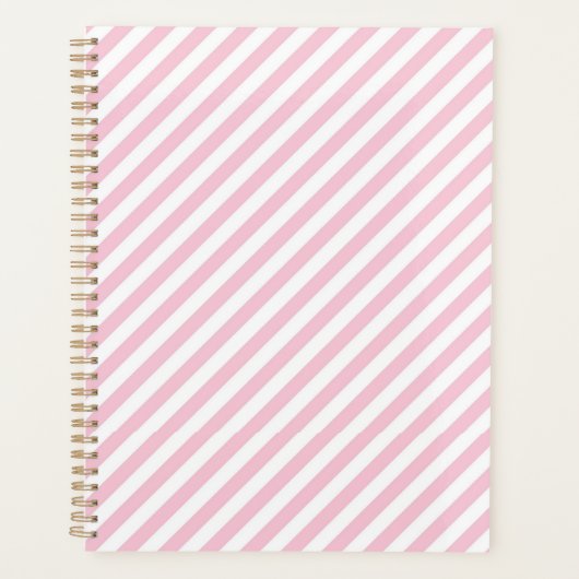 Diagonal white and pink stripes pattern planer (Vorderseite)