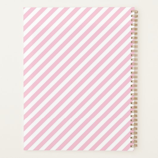 Diagonal white and pink stripes pattern planer (Rückseite)