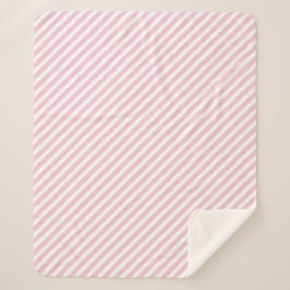 Diagonal white and pink stripes pattern sherpadecke
