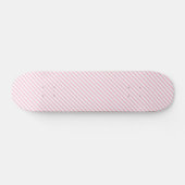 Diagonal white and pink stripes pattern skateboard (Horizontal)