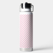 Diagonal white and pink stripes pattern trinkflasche (Hinten)