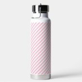 Diagonal white and pink stripes pattern trinkflasche (rechts)
