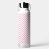 Diagonal white and pink stripes pattern trinkflasche (Vorderseite)