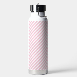 Diagonal white and pink stripes pattern trinkflasche