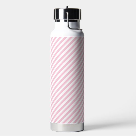 Diagonal white and pink stripes pattern trinkflasche (Links)