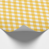 Diagonal White/Gelb Gingham Muster Geschenkwrap Geschenkpapier (Ecke)