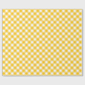 Diagonal White/Gelb Gingham Muster Geschenkwrap Geschenkpapier (Flach)