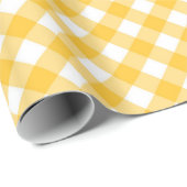 Diagonal White/Gelb Gingham Muster Geschenkwrap Geschenkpapier (Rolleneckpunkt)
