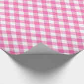 Diagonal White/Pink Gingham Pattern Geschenkwrap Geschenkpapier (Ecke)