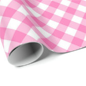 Diagonal White/Pink Gingham Pattern Geschenkwrap Geschenkpapier (Rolleneckpunkt)