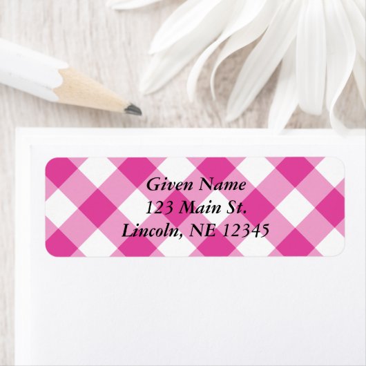 Diagonal White und Pink Gingham (Insitu)