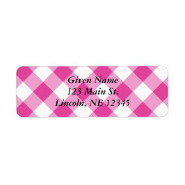 Diagonal White und Pink Gingham