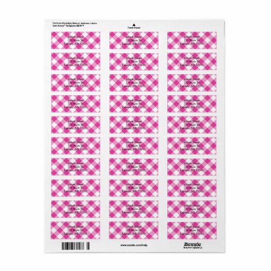 Diagonal White und Pink Gingham (Vorne)