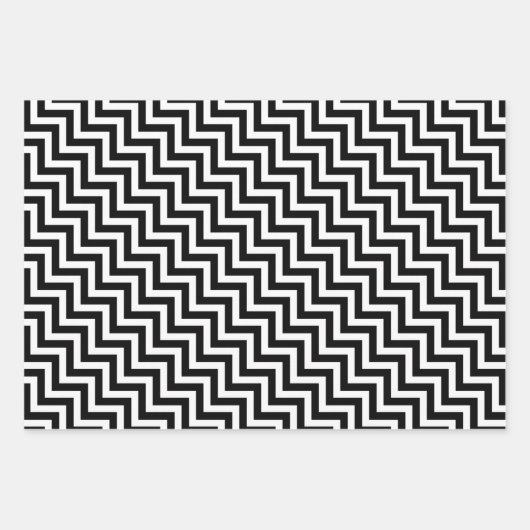 Diagonal Zickzack Geschenkpapier Set (Vorderseite 3)