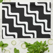 Diagonal Zig Zag Muster für zwei farbige Linien Geschirrtuch (Gefaltet)