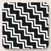 Diagonal Zig Zag Muster für zwei farbige Linien Getränkeuntersetzer (Vorderseite)