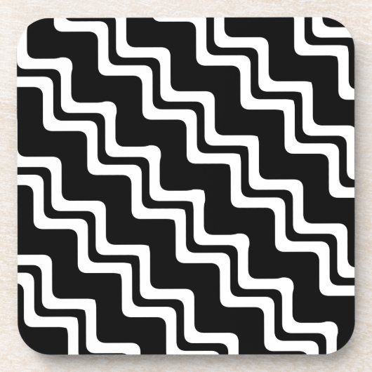 Diagonal Zig Zag Muster für zwei farbige Linien Getränkeuntersetzer (Vorderseite)