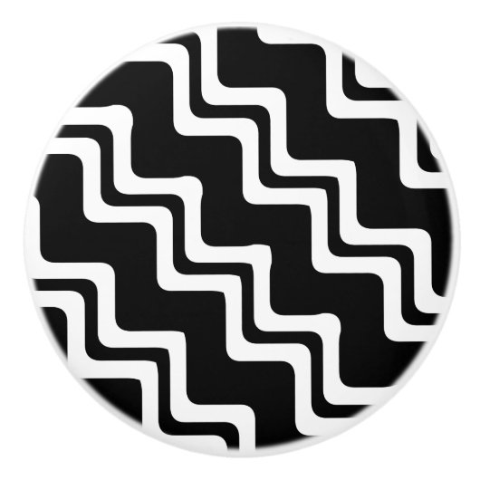 Diagonal Zig Zag Muster für zwei farbige Linien Keramikknauf (Vorderseite)