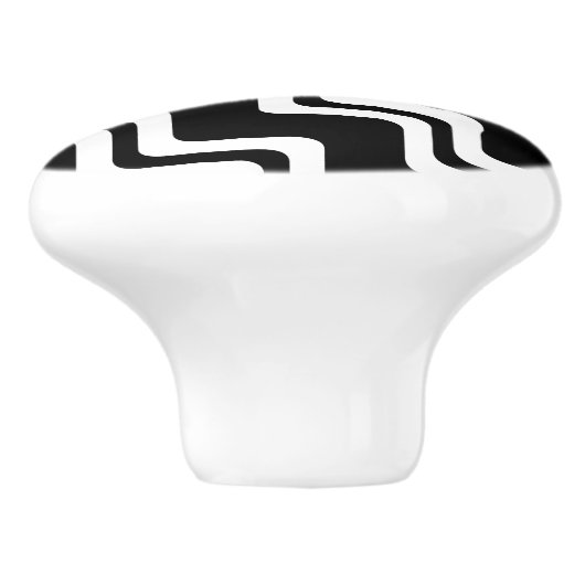 Diagonal Zig Zag Muster für zwei farbige Linien Keramikknauf (Seitenansicht)