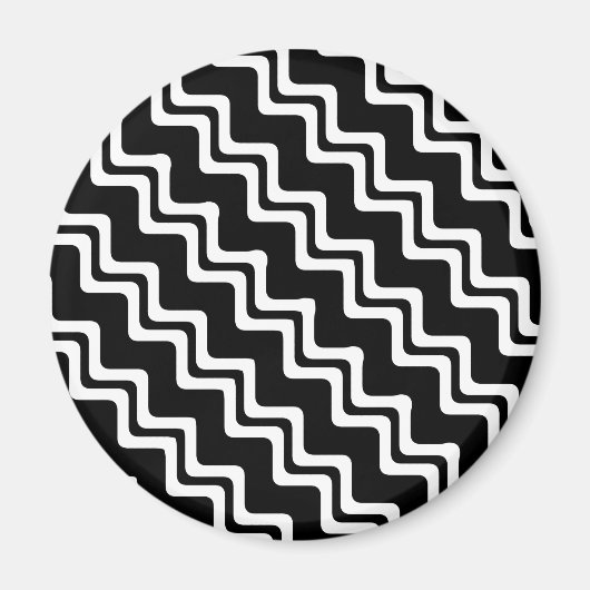 Diagonal Zig Zag Muster für zwei farbige Linien Magnet (Vorne)
