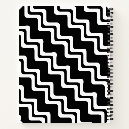 Diagonal Zig Zag Muster für zwei farbige Linien Notizblock (Rückseite)