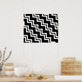 Diagonal Zig Zag Muster für zwei farbige Linien Poster (Küche)