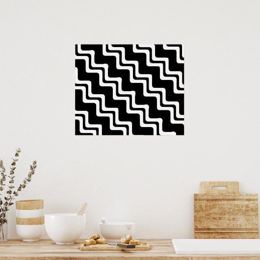 Diagonal Zig Zag Muster für zwei farbige Linien Poster (Küche)