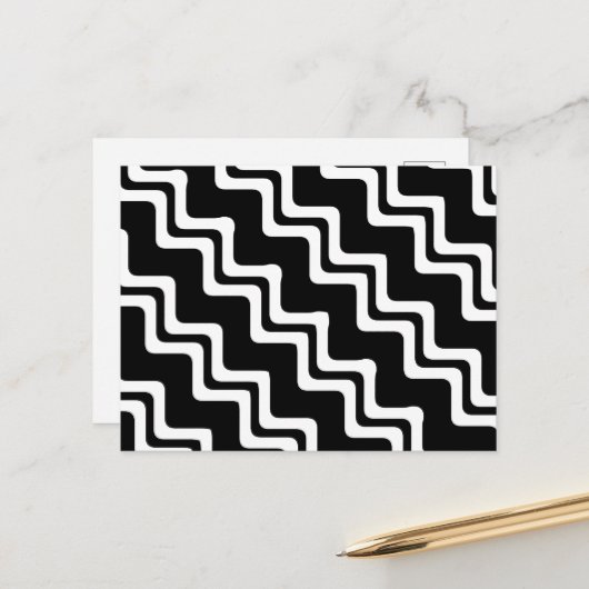 Diagonal Zig Zag Muster für zwei farbige Linien Postkarte (Vorderseite/Rückseite Beispiel)