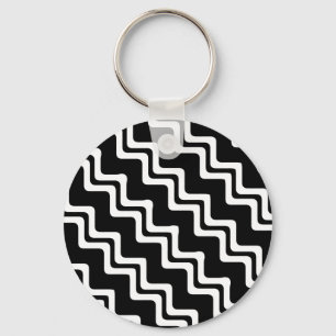 Diagonal Zig Zag Muster für zwei farbige Linien Schlüsselanhänger