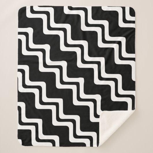 Diagonal Zig Zag Muster für zwei farbige Linien Sherpadecke (Vorderseite)