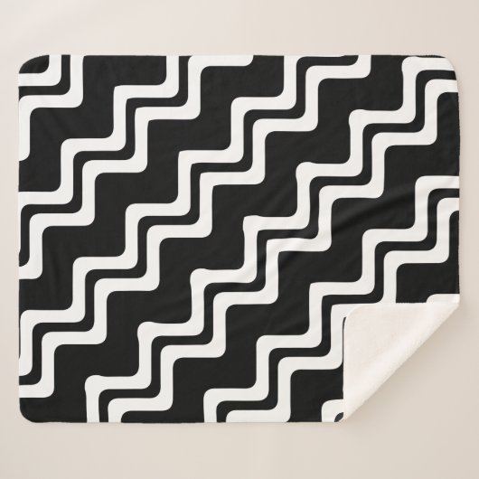 Diagonal Zig Zag Muster für zwei farbige Linien Sherpadecke (Vorderseite (Horizontal))