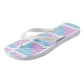 Diagonal zwei Tonstreifen Lila blaue FlipFlops Badesandalen (Schrägansicht)