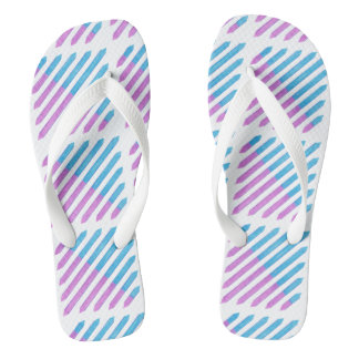 Diagonal zwei Tonstreifen Lila blaue FlipFlops Badesandalen