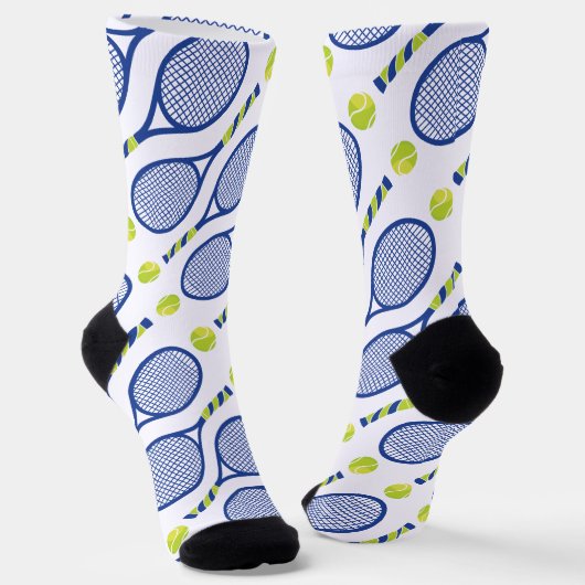 💚 💙 🎾 diagonalblau, grün, weiß 🎾 Muster Socken (Gewinkelt)