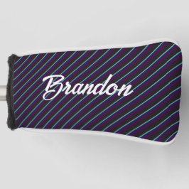 Diagonalblau, schwarz und lila golf headcover