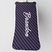 Diagonalblau, schwarz und lila golf headcover (Rotieren 90)