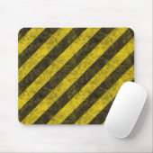 Diagonale Bau-Gefahrenstreifen Mousepad (Mit Mouse)