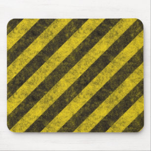 Diagonale Bau-Gefahrenstreifen Mousepad